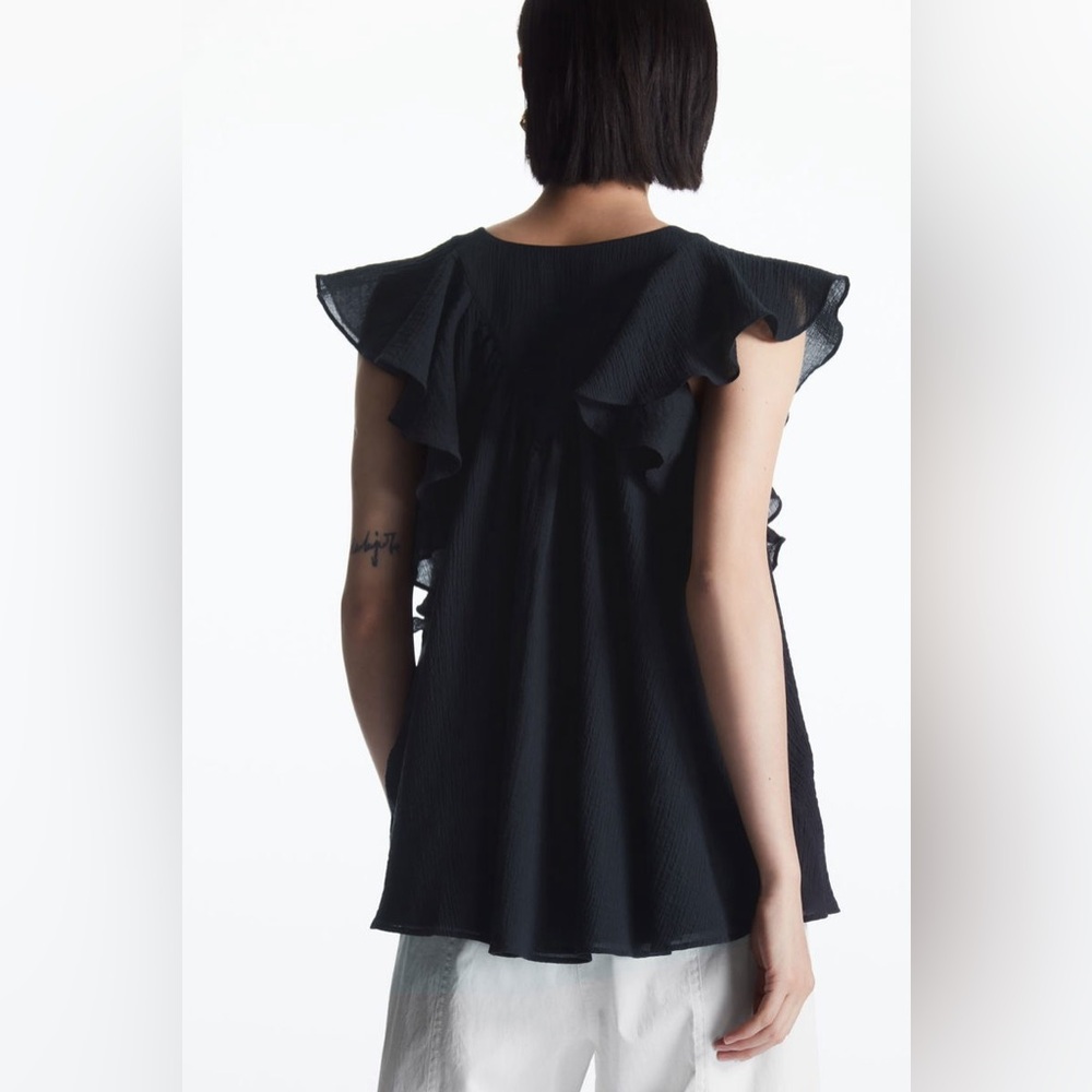 COS Ruffled Cap-Sleeve Blouse - Picture 3 of 12